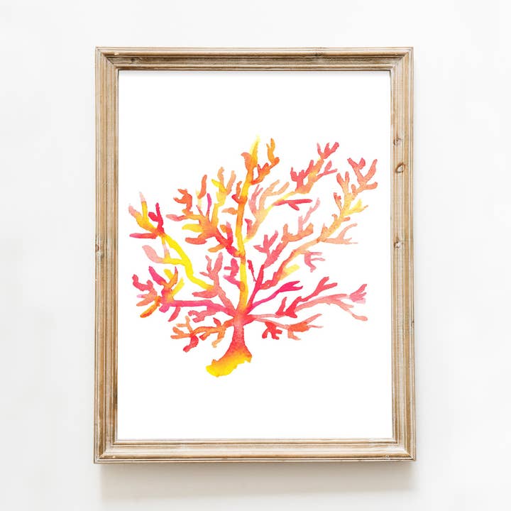 Impresión de archivo de acuarela de coral para venta al por mayor de Studio C Paper
