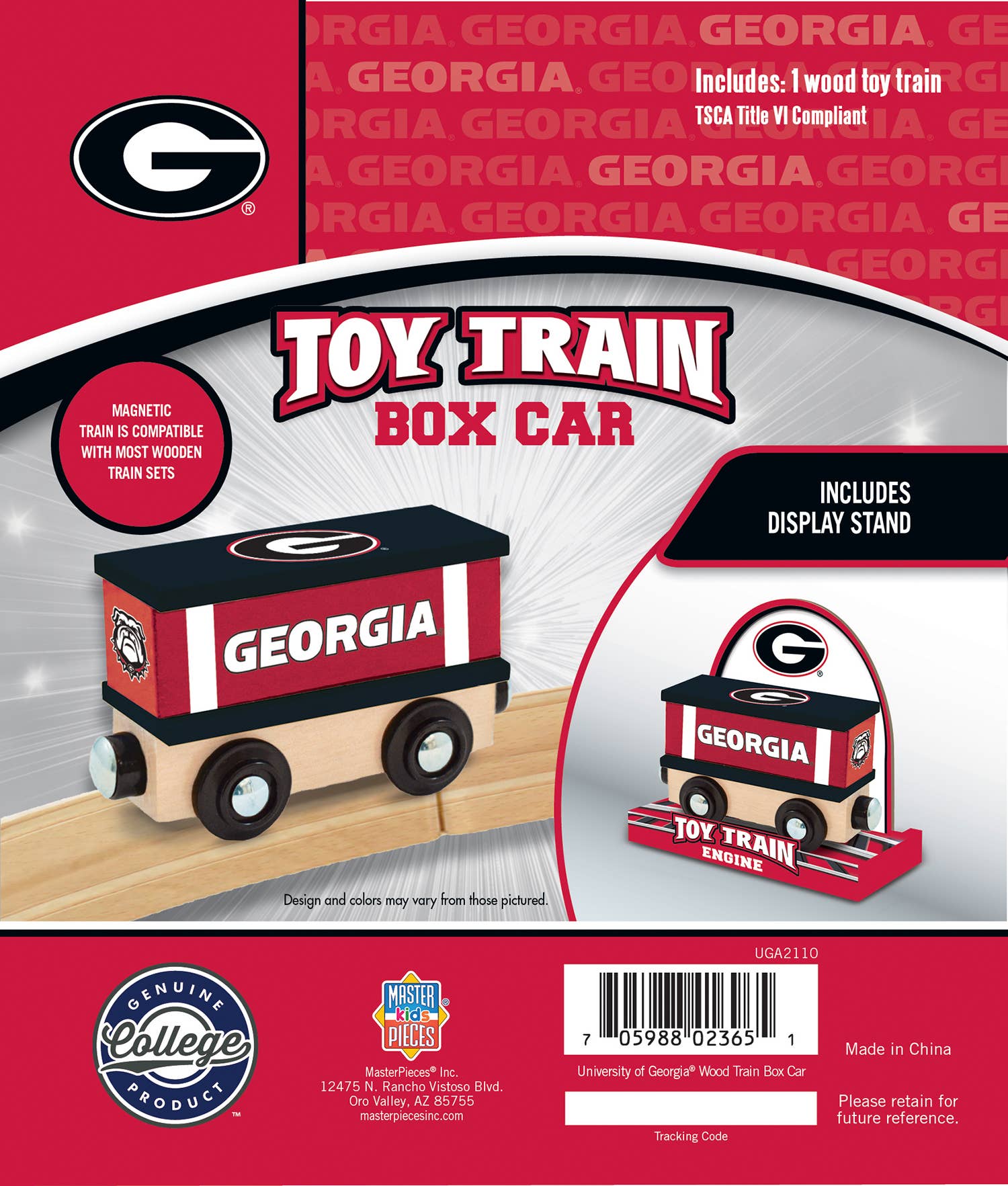 Masterpieces Puzzles - Wholesale Toy Car/Truck - Kids - Georgia Bulldogs Toy Train Box Car2