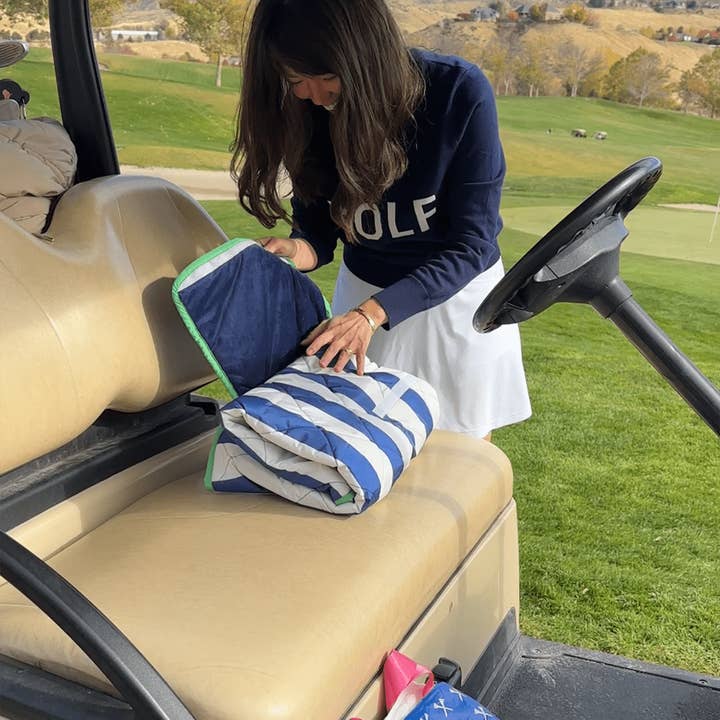 Birdie Girl Golf - Wholesale Sporting Accessories - Navy Stripe Golf Cart Seat Cover7