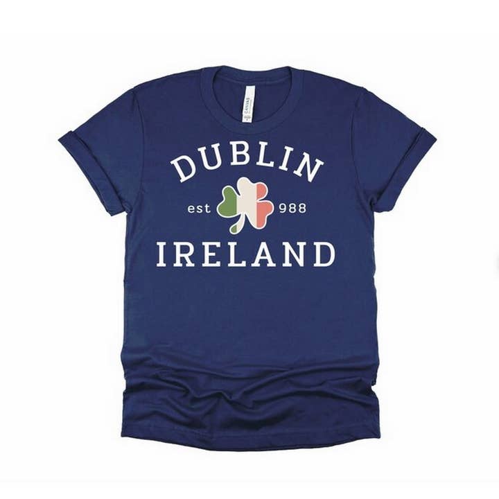 Black Dublin Ireland T-shirt, St Patricks Day Tshirt, Saint Patric for wholesale on Faire