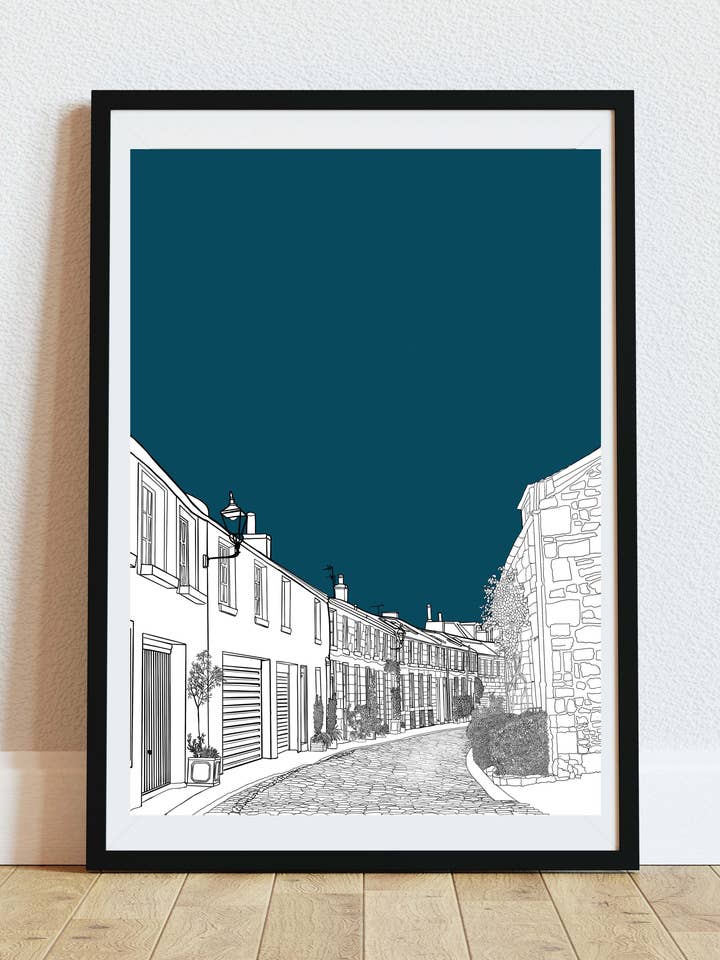 Circus Lane Colour Block Edinburgh Art Print for wholesale by Wayward