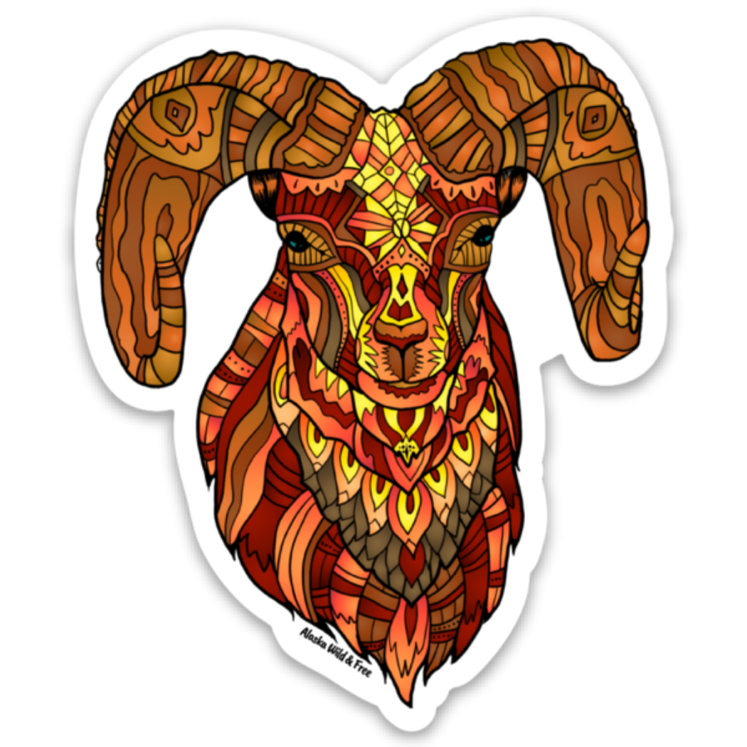 Alaska Wild & Free - Wholesale Sticker - Sheep - Big Horn Sheep0