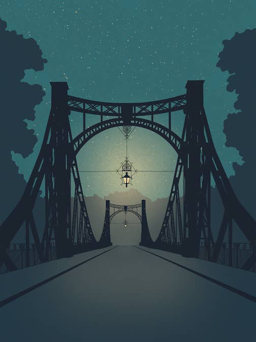 Peissnitz Bridge Art Print A4 A3 voor wholesale door ostkarte