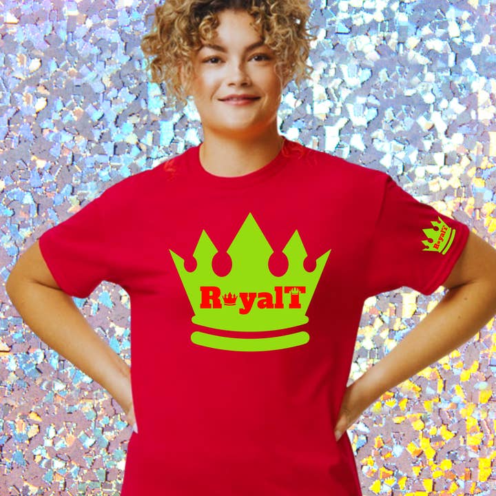 Kunglig krona design grafisk T-shirt 100% bomull/presentidé för wholesale av Worldwide Souvenir Mart