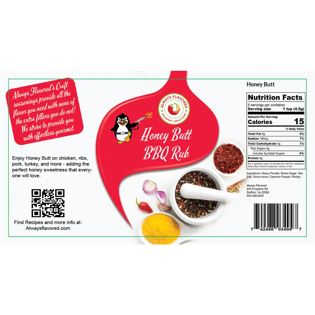 Always Flavored - Wholesale Rub - Honey Butt BBQ Rub4