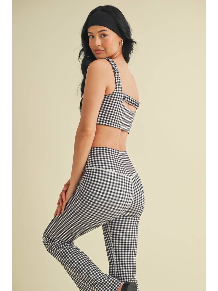 KIMBERLY C - Wholesale Sports Bra - Women's - Gingham Print Ruched Bra Top58