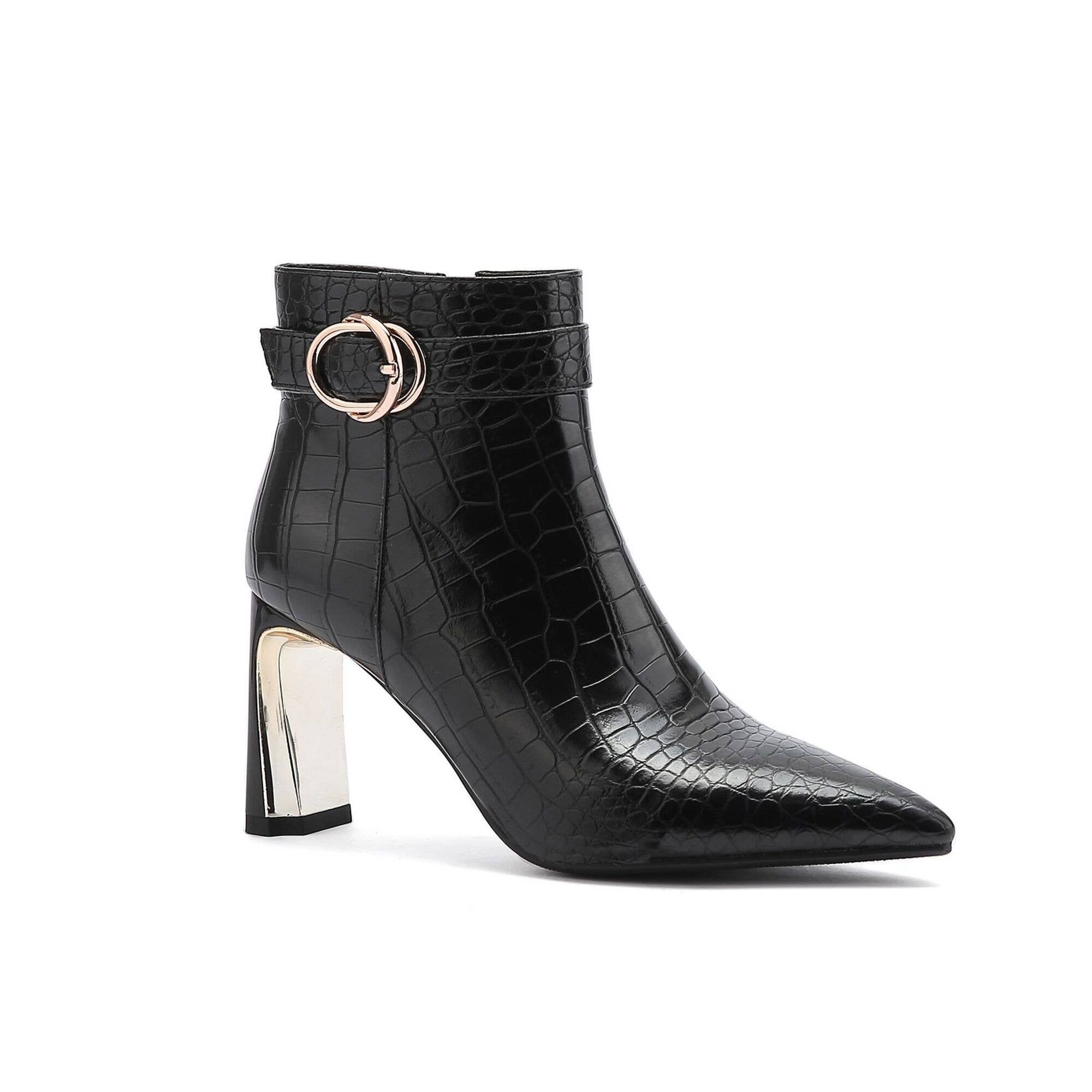 LADY COUTURE - Vendita all'ingrosso Stivaletti - Donna - Stivaletto con tacco in metallo e stampa Groovy Croco0