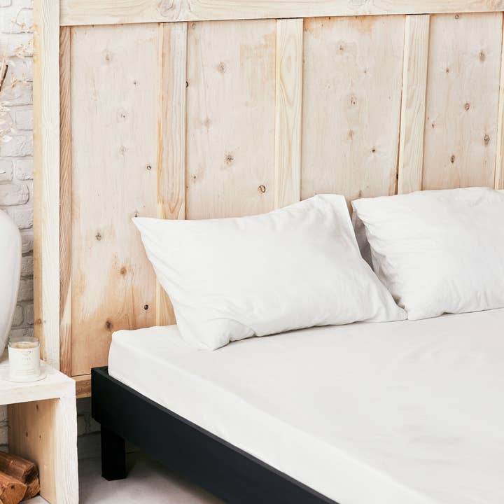 LinenQ - Wholesale Sheet set - White linen bedding:Fitted sheet,Flat sheet,Pillowcase,SET6