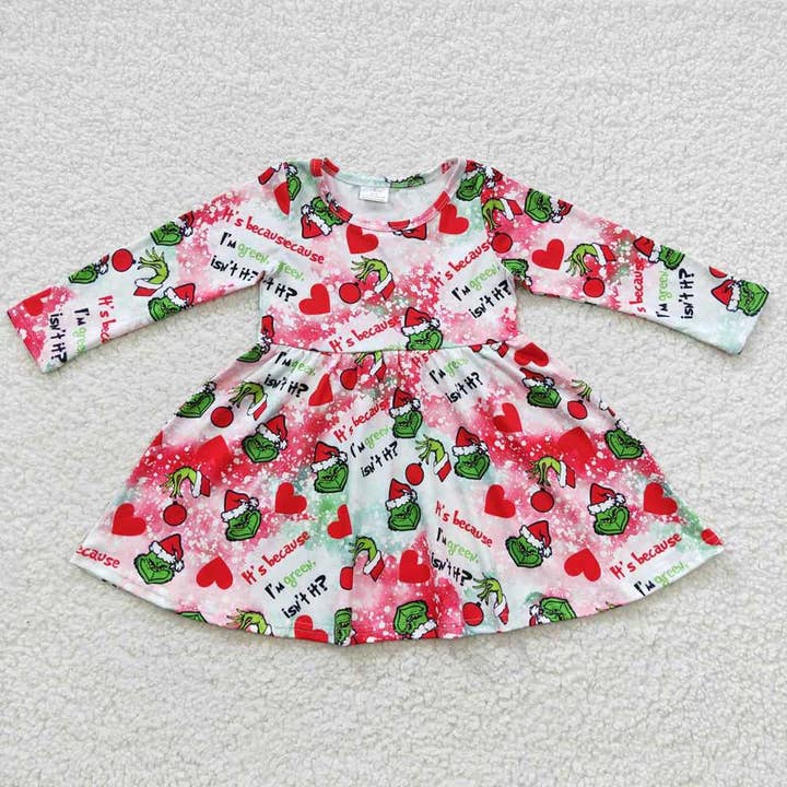 Aier Wholesale - Wholesale Dress - Kids - Baby Girls Christmas Red Frog Dresses