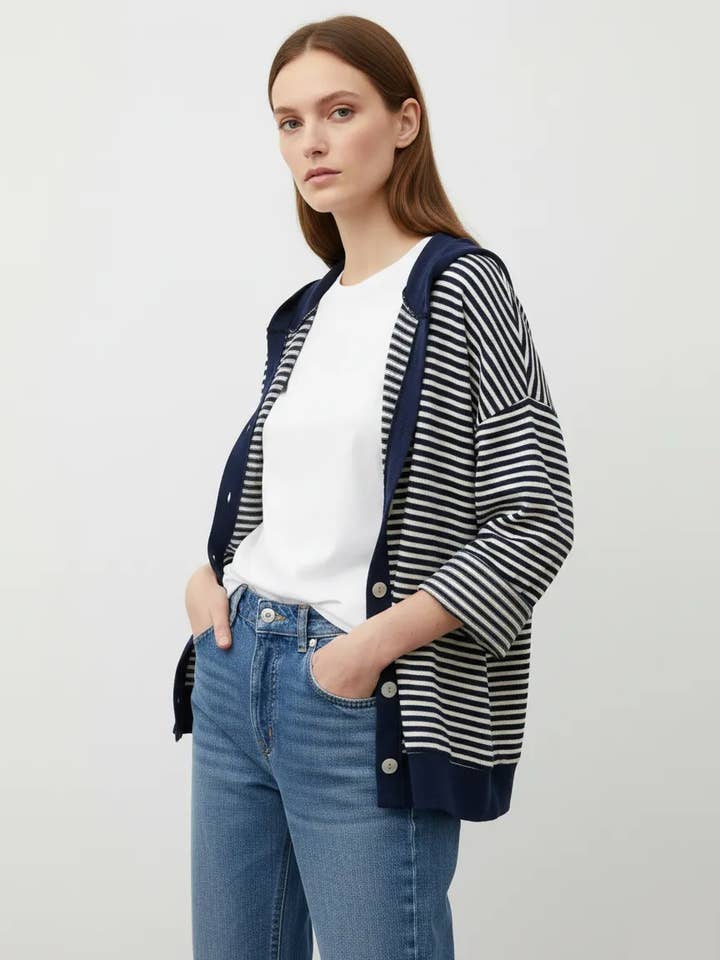 Gilet à Capuche Rayé @10285_GiBoutR pour la vente par Mimi & Gogo