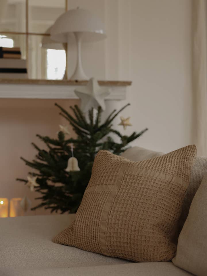 Sand Waffle Weave Pillow Cover 20 x 20 in for wholesale by SUNNY HOME