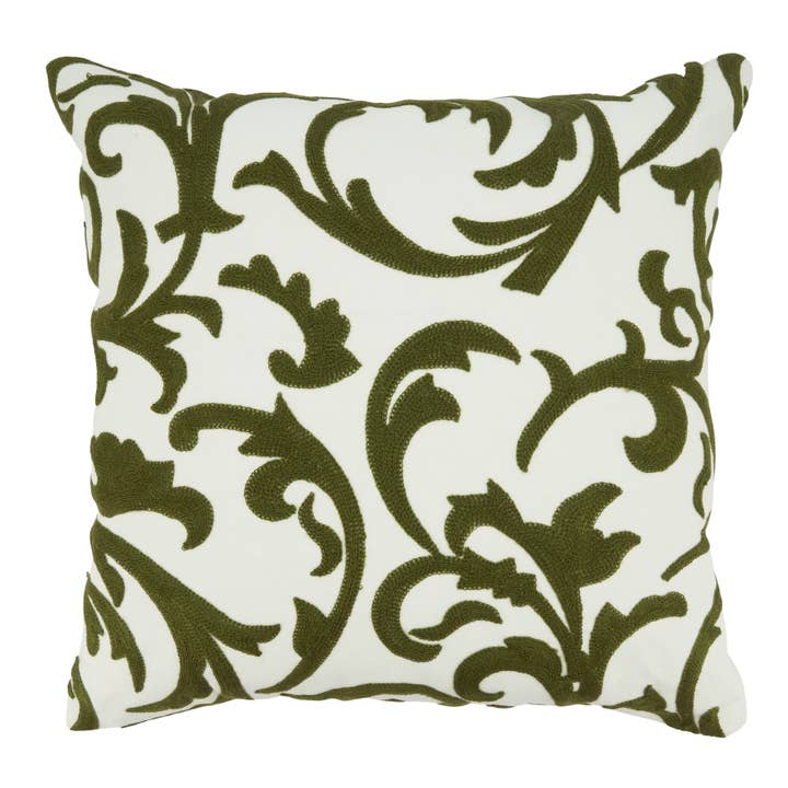 Saro Lifestyle - Wholesale Throw/Decorative Pillow - Crewel Embroidery Throw Pillow