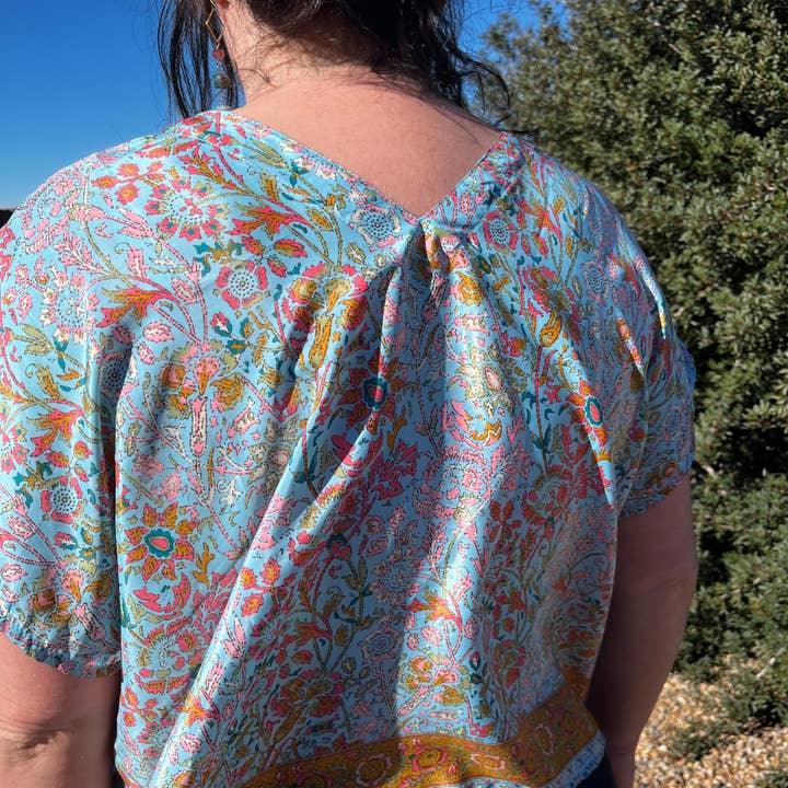 Seeds - Vente Chemisier – femme - Blouse en soie | 100 % soie, motifs uniques, col en V, taille unique8
