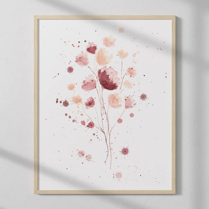 Wine Art Print | Bouquet of Flowers Wine Painting for wholesale by Elysia Myers Wine Art