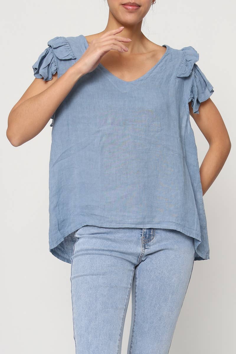 LÉA & LUC - Wholesale Blouse - Women's - 100% Linen Blouse REF. 1201913