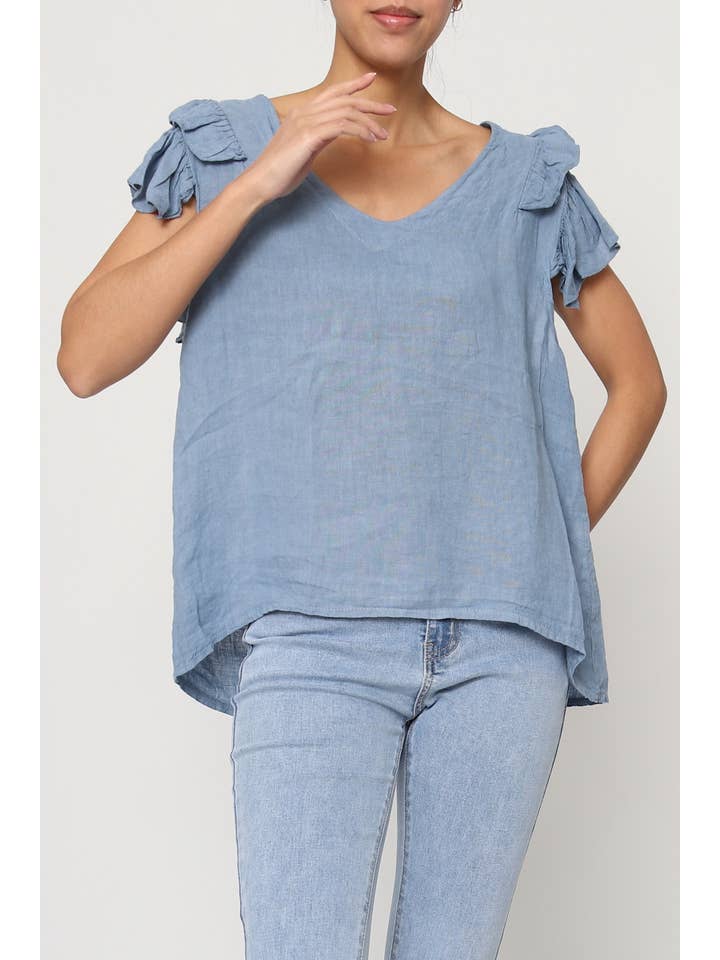 LÉA & LUC - Wholesale Blouse - Women's - 100% Linen Blouse REF. 1201913