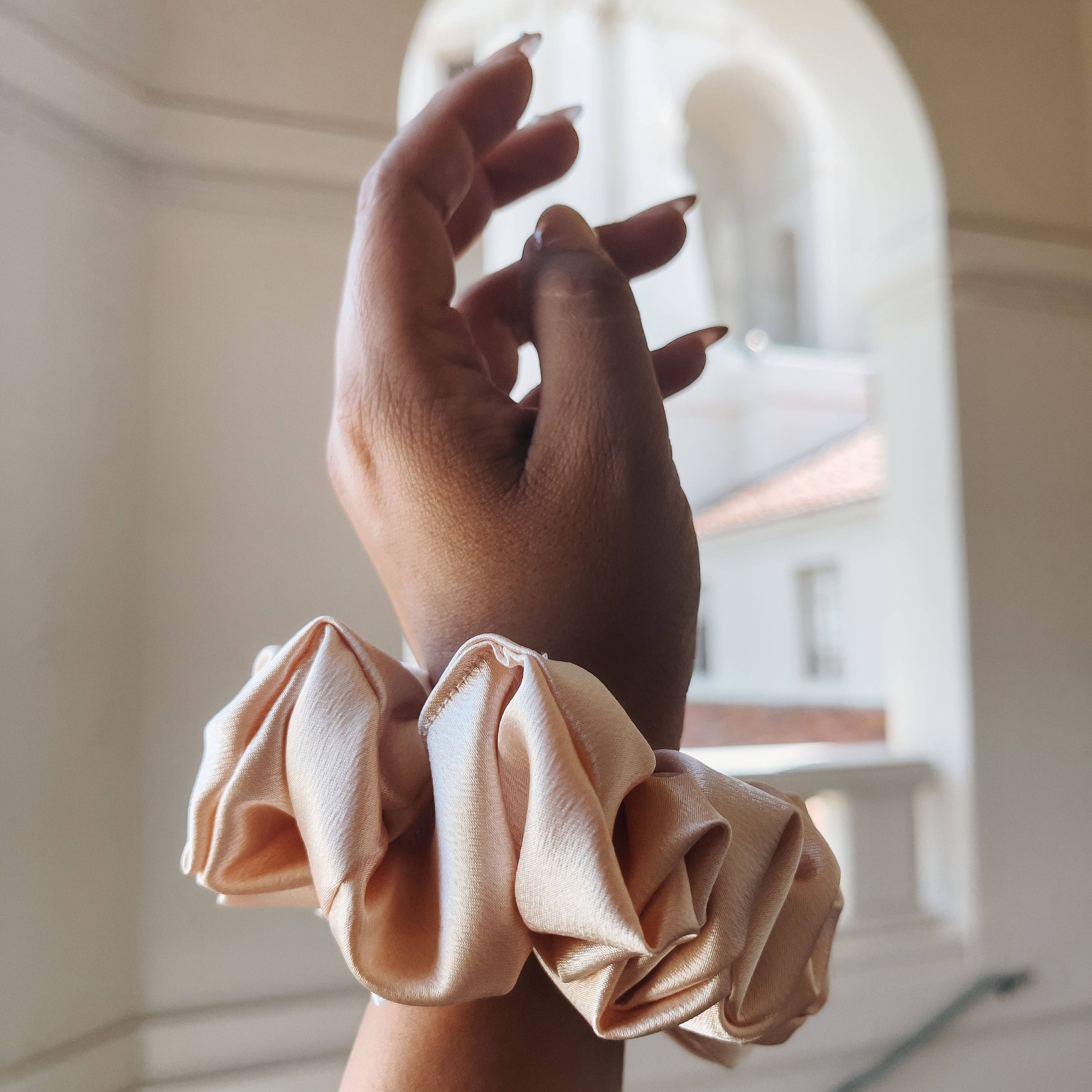 Wild Rose Accessories – wholesale Scrunchie - Women’s – Nude Satin Scrunchie4