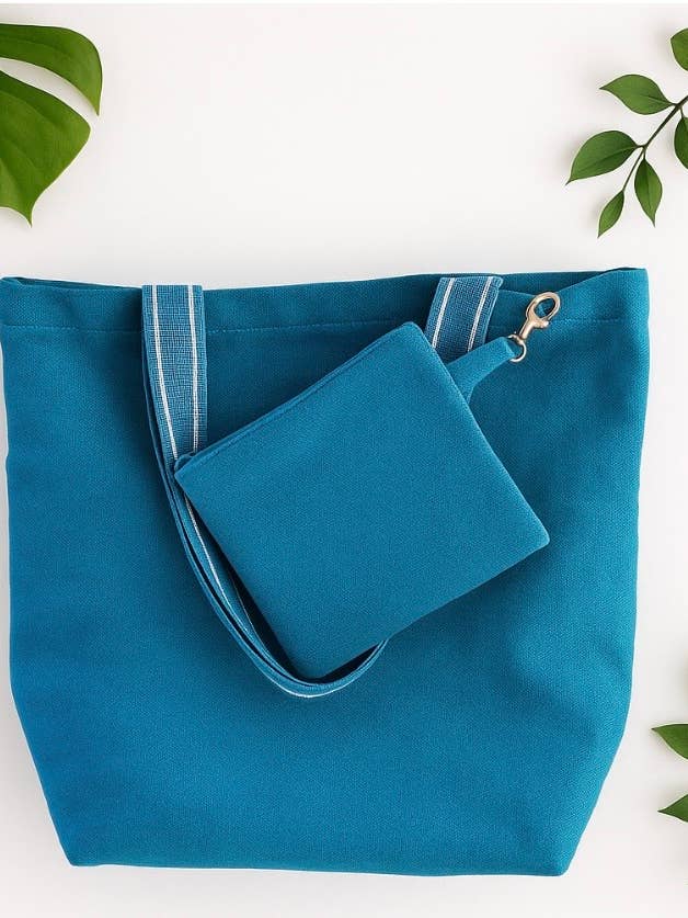 Handmade Teal Tote Bag & Purse Set – Eco-Friendly Cotton for wholesale by everydaybags.gifts