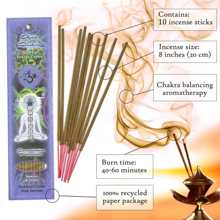 Prabhuji's Gifts - Wholesale Incense - Incense Sticks Third Eye Chakra Ajna - Concentration and Intuition2