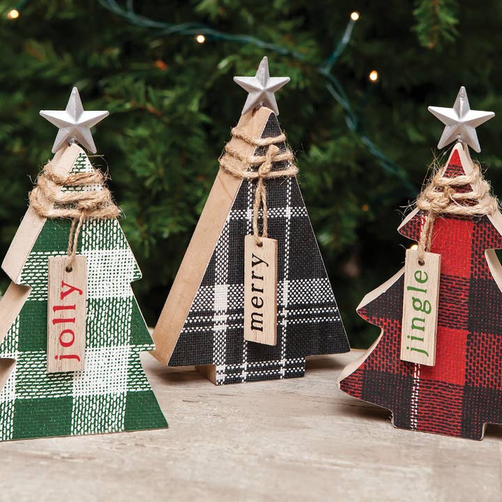 Bright Ideas - Wholesale Christmas Decoration - 3 Asst Christmas Tree Table Sitter