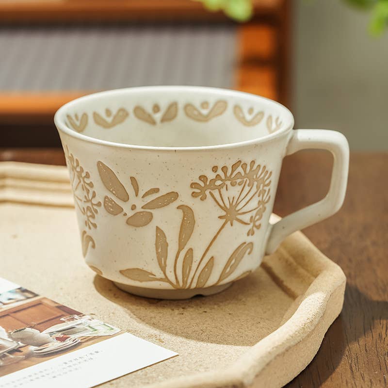 ACNITE(We cover U.S. import duties) - Vendita all'ingrosso Tazza da tè/caffè - Tazza da caffè in ceramica con fiori Tazza da tè retrò per cucina11
