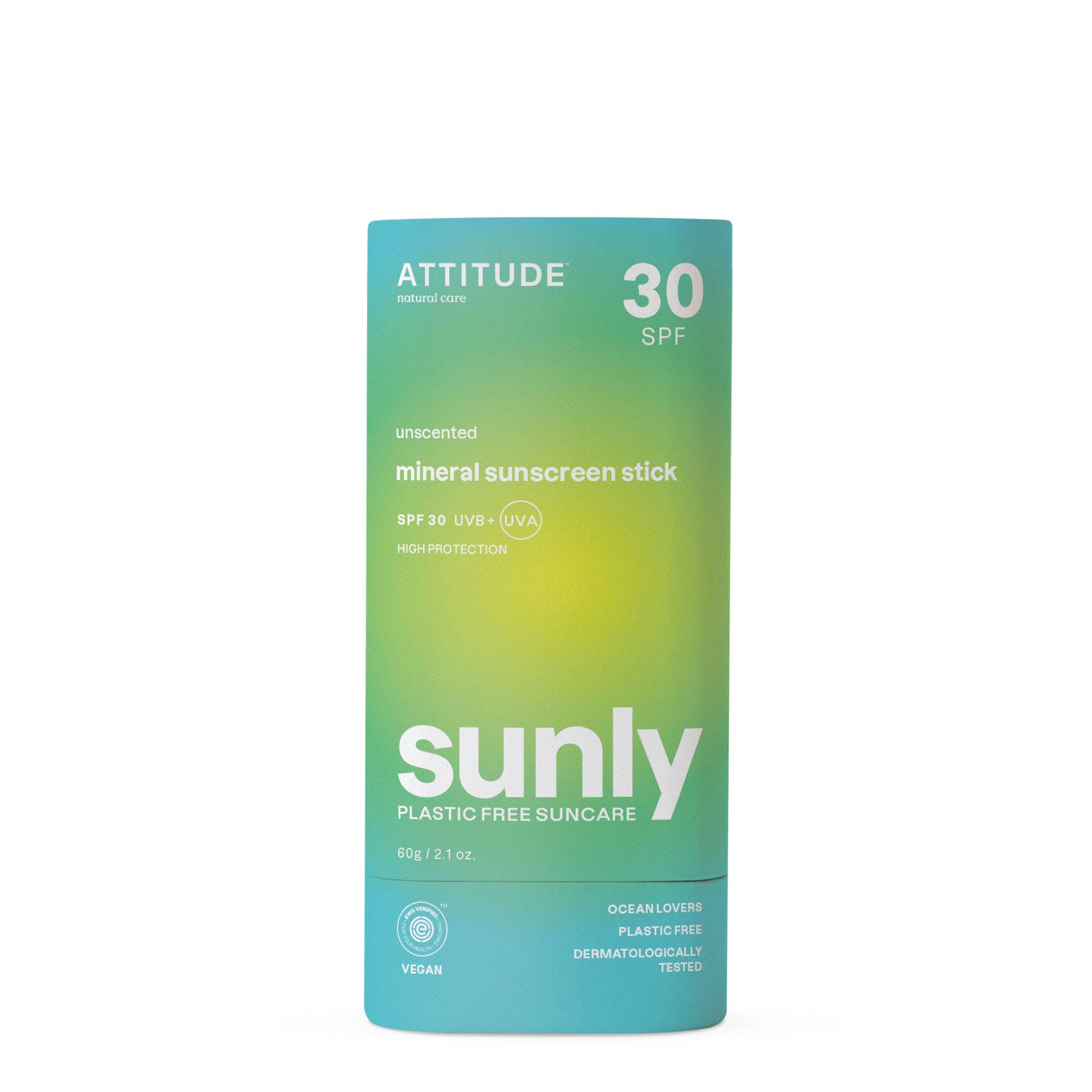Brand Organic – wholesale Sunscreen – ATTITUDE Sunly Unscented Sunscreen Stick SPF 30 60g