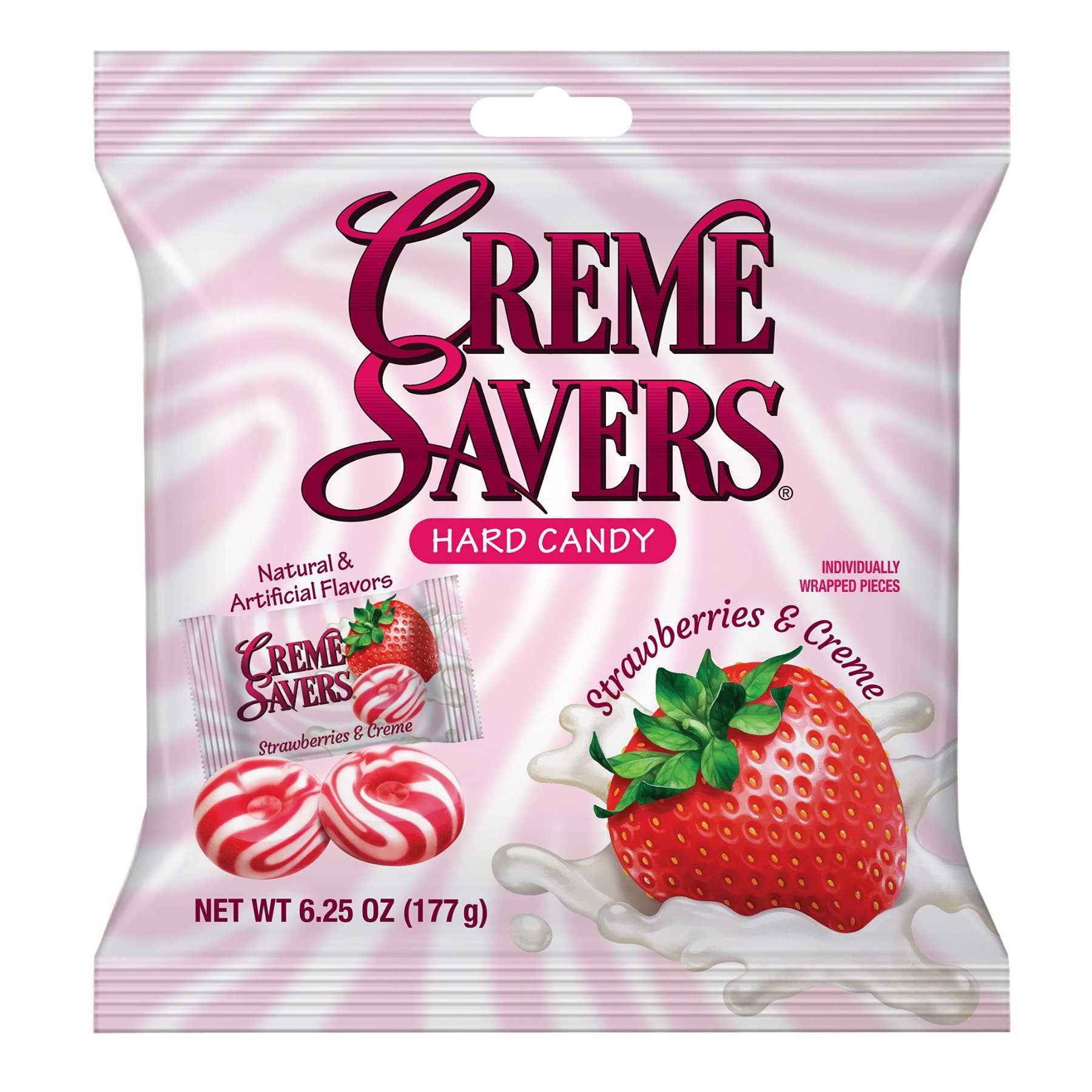 Pops Distro Inc – wholesale Boiled sweets – Creme Savers Hard Candy Strawberries & Creme 6ct (177g)0