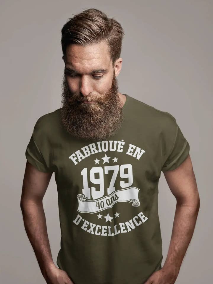 ULTRABASIC - Tillverkad 1979, 40 år av Glansig Unisex T-shirt Grå Souris för wholesale av ULTRABASIC