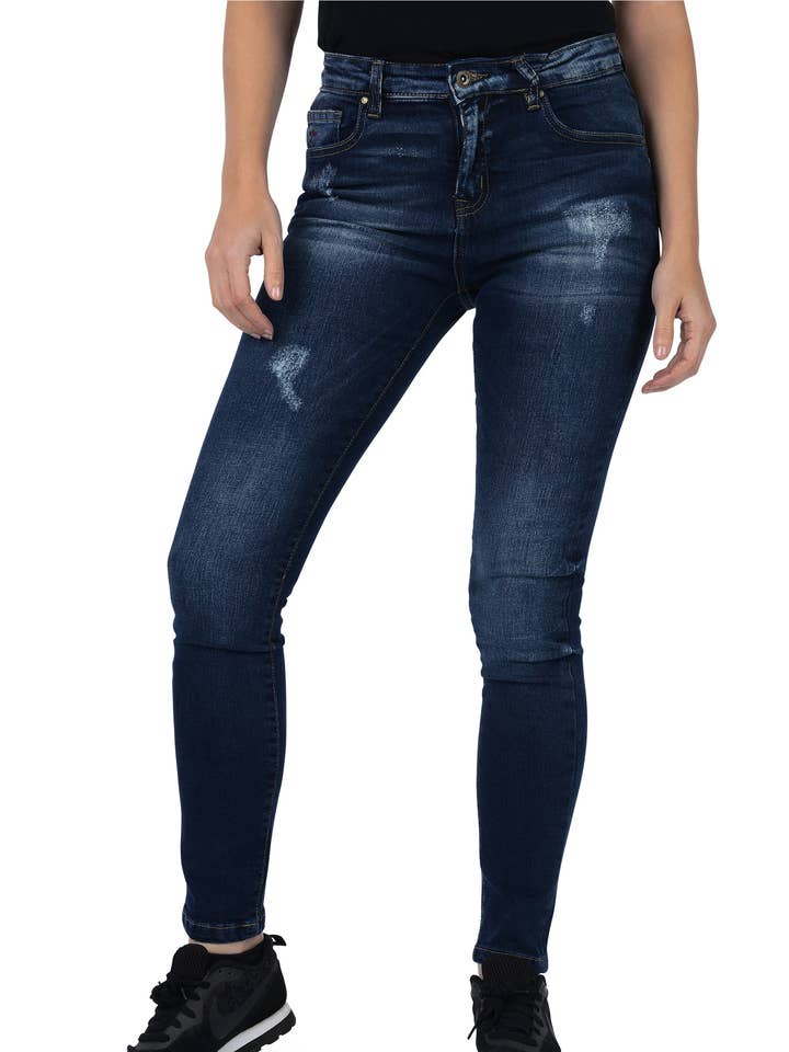 Classic Mid Rise Fit Skinny Jeans – Deep Blue - Jeans for wholesale by Five emperors