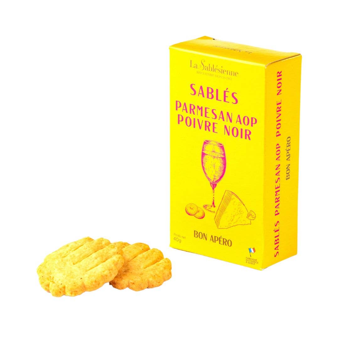 La Sablesienne USA - Wholesale Cookie - Parmesan Cheese & Black Pepper Savory Charcuterie Crackers