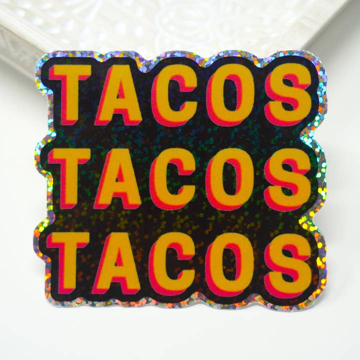 TACOS 3" Sticker for wholesale by PARTIMEWORKS