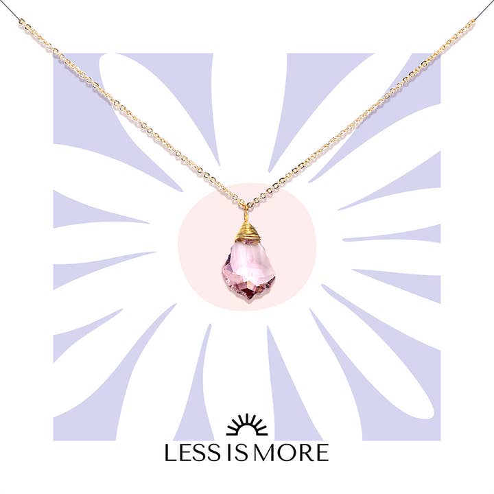 Amethyst Baroque Swarovski Necklace (Gold or Silver) for wholesale by Less is More