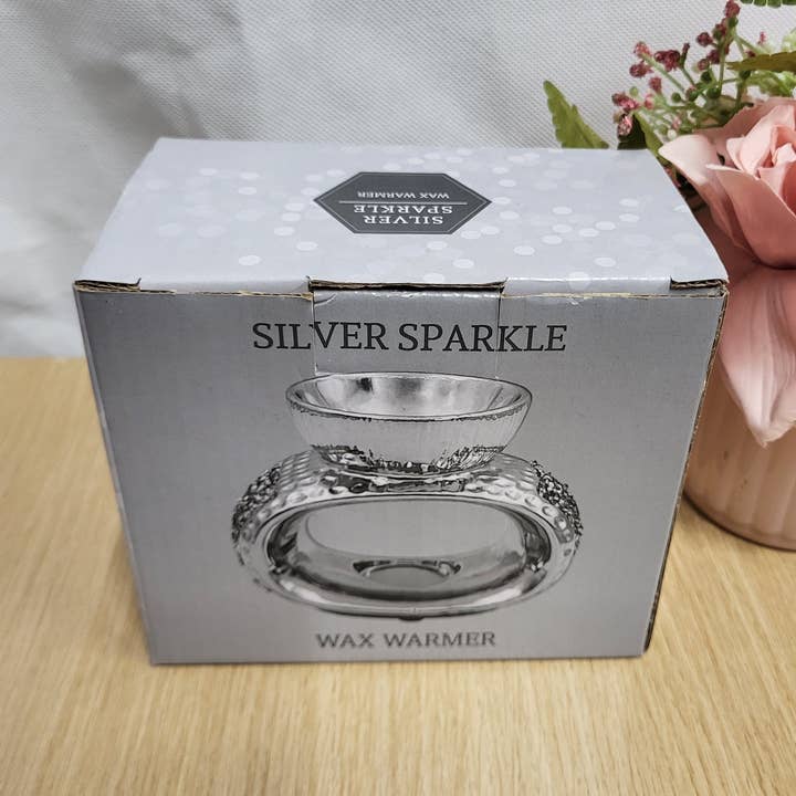Quemador de aceite de cera brillante con destellos plateados. para venta al por mayor de Candle Knights Supplies