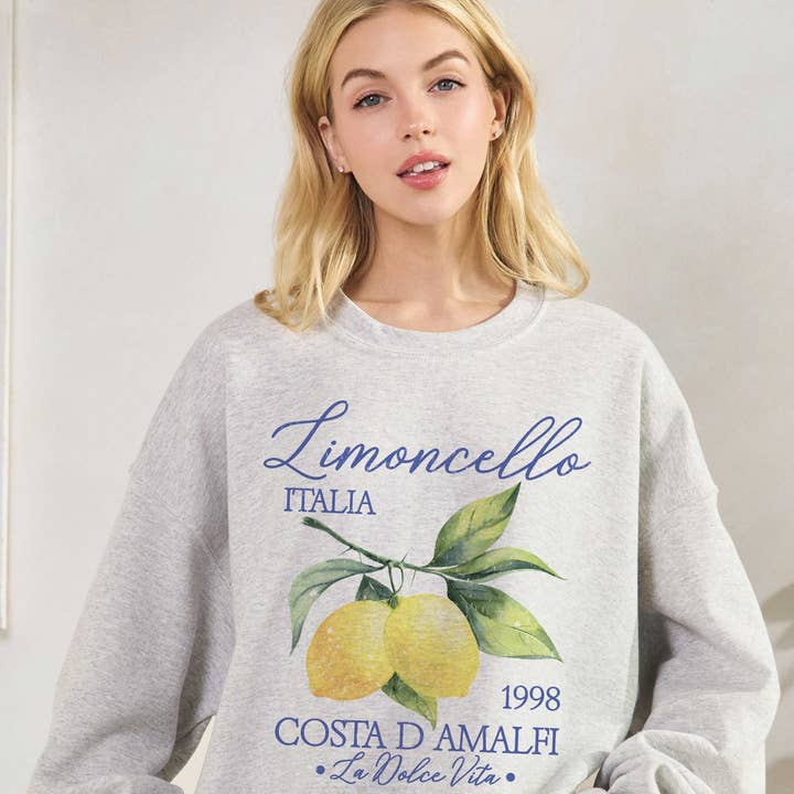 LIMONCELLO COSTA D AMALFI Übergroßes Grafik-Sweatshirt für den Großhandel von BLUME & CO.