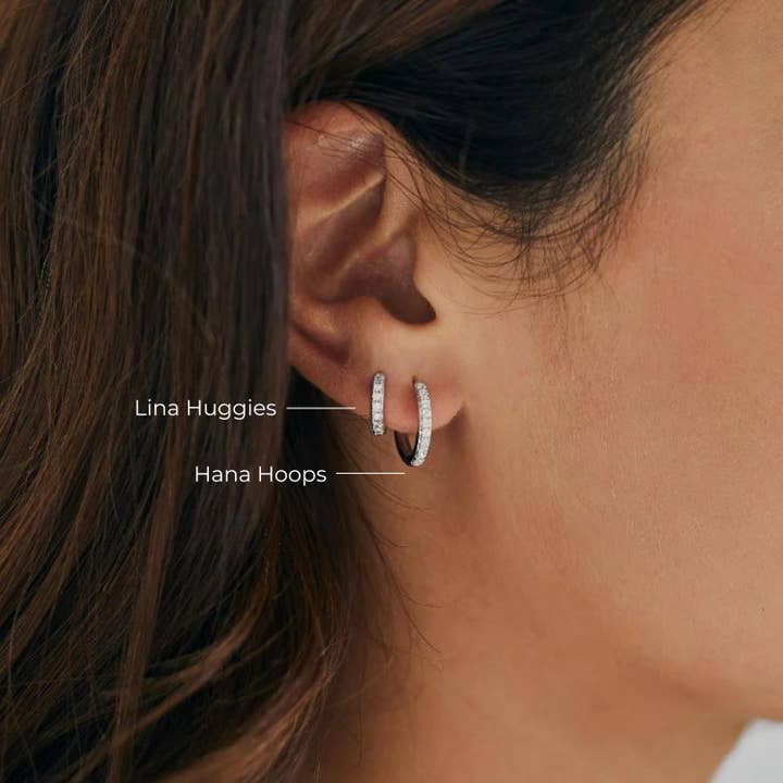 EL&RO Jewellery - Wholesale Huggie earrings - LINA HUGGIES | SILVER2