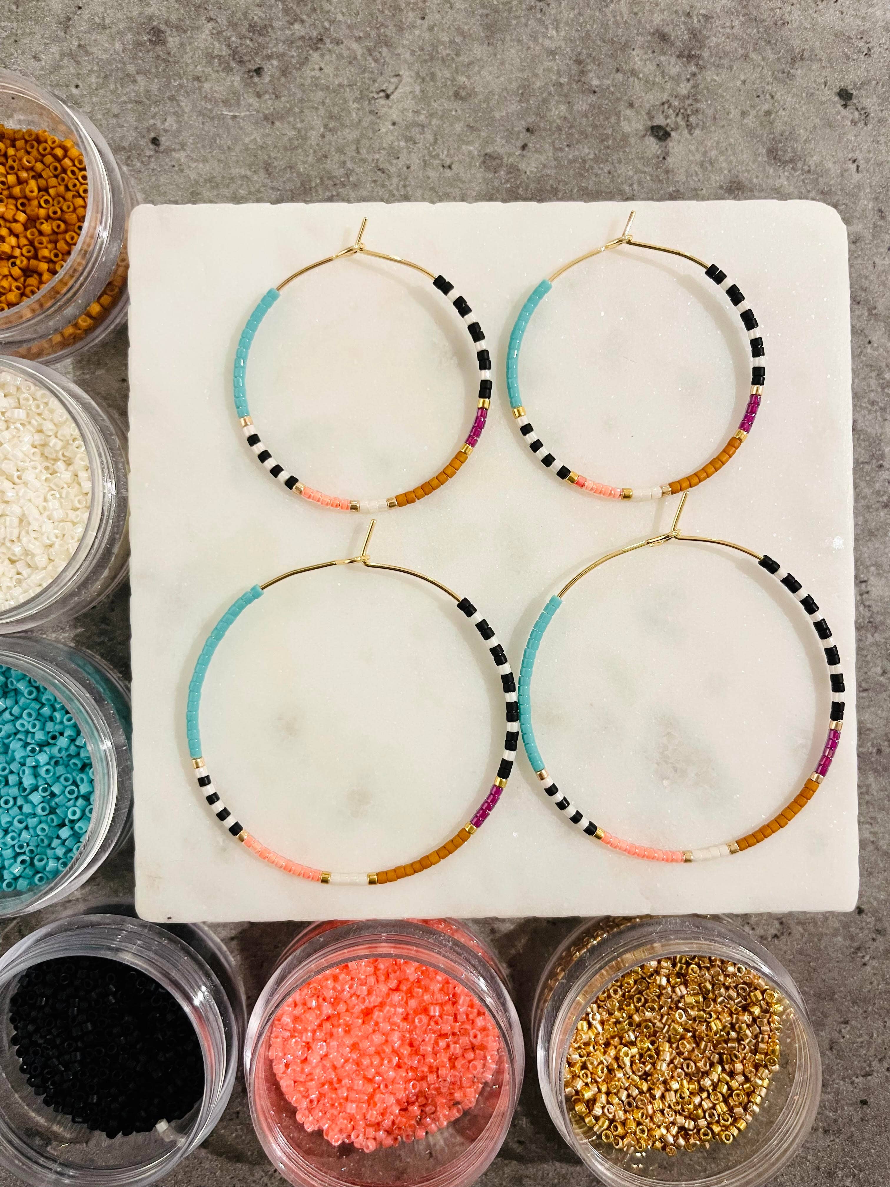 Girls Day Out by Amy Houston - Wholesale Hoop Earrings - Resort miyuki glass beaded hoop earrings5