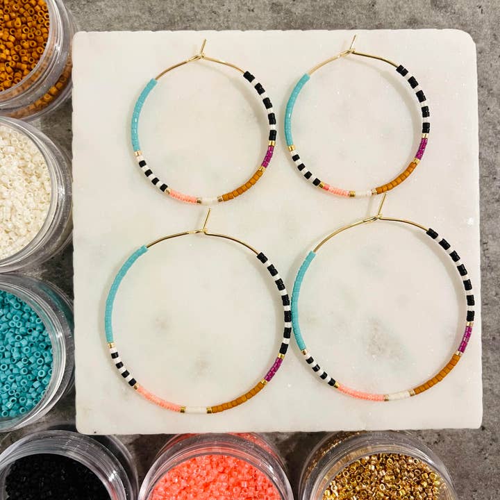 Girls Day Out by Amy Houston - Wholesale Hoop Earrings - Resort miyuki glass beaded hoop earrings5