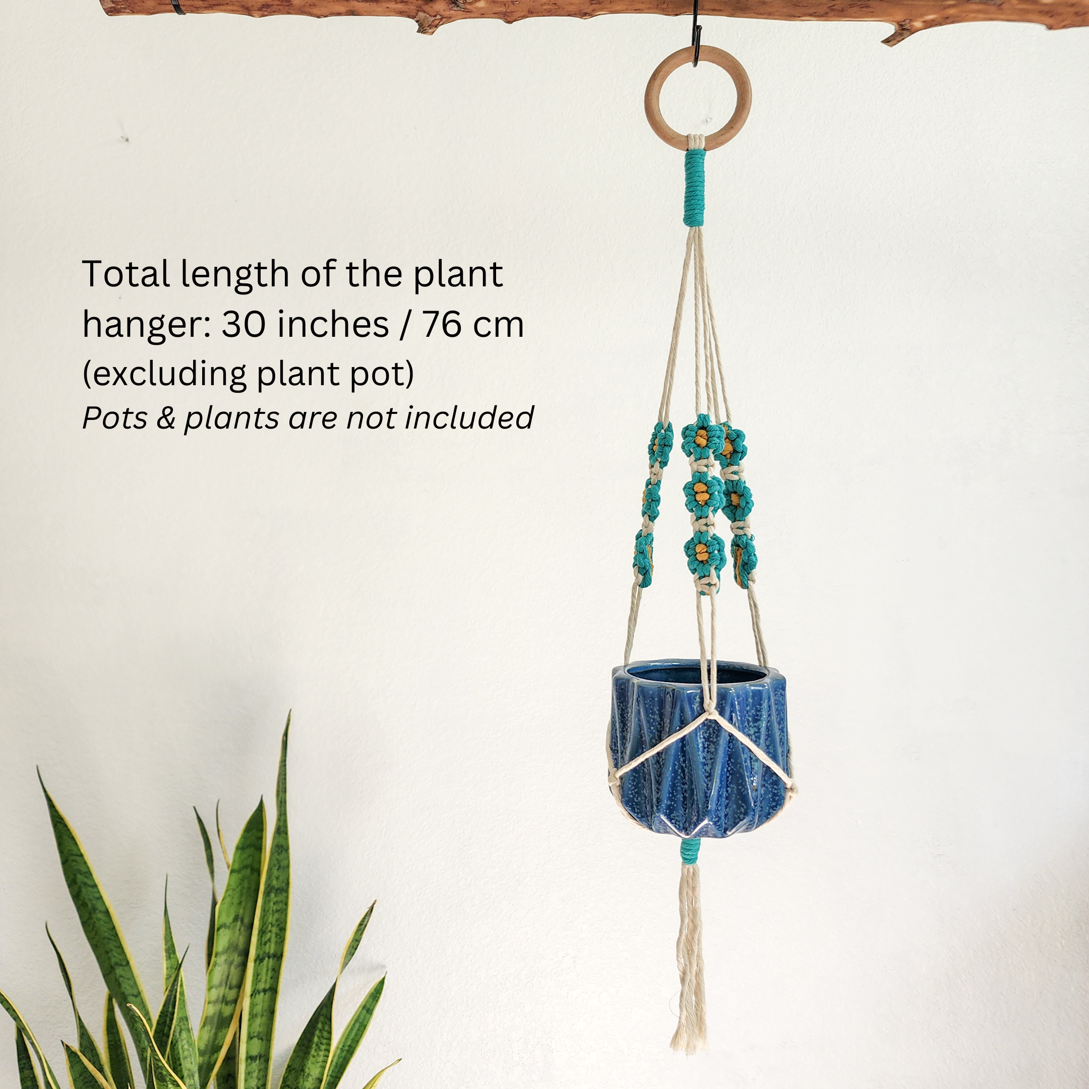Handmade By Uruba - Wholesale Hanging Planter - Floral Daisy Plant Hanger, Handmade Macrame Plant Accessory13