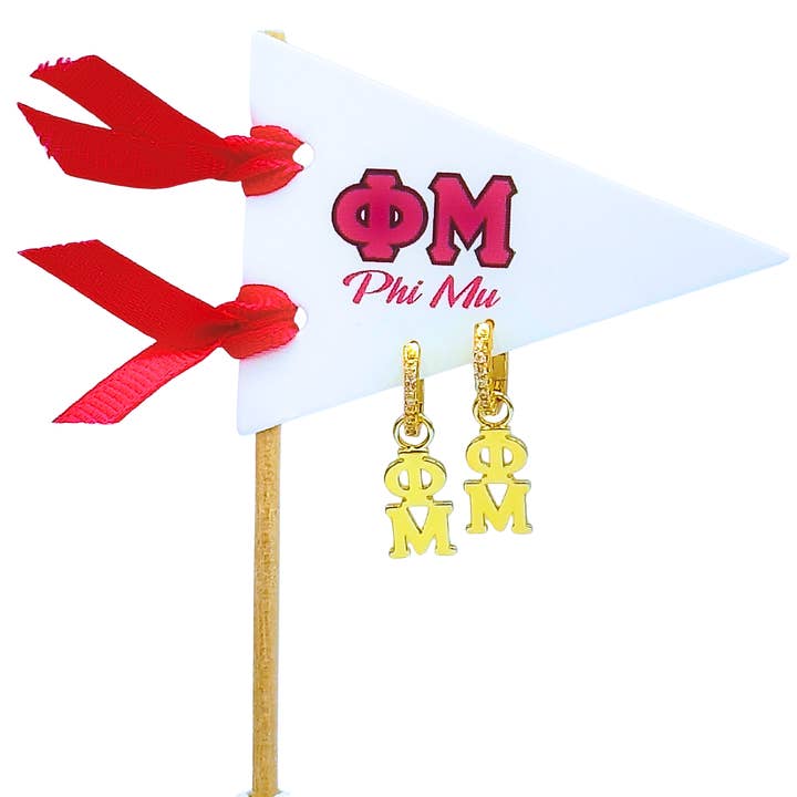 Color Shout - Wholesale Huggie Earrings - E208 Sorority Greek Letter Earrings Huggie Hoops18