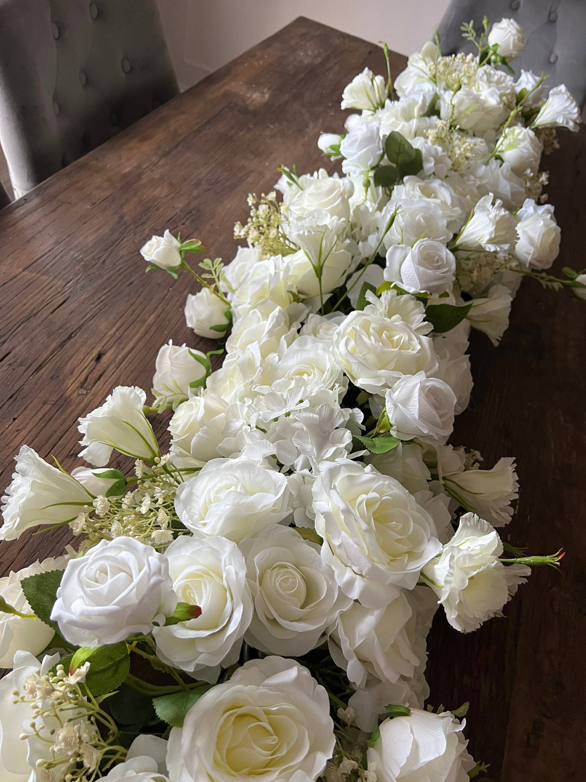 IVY CRUZ - Wholesale Bunting/Garland - Table Flower Garland, Bridal Table Garland, White Flower6