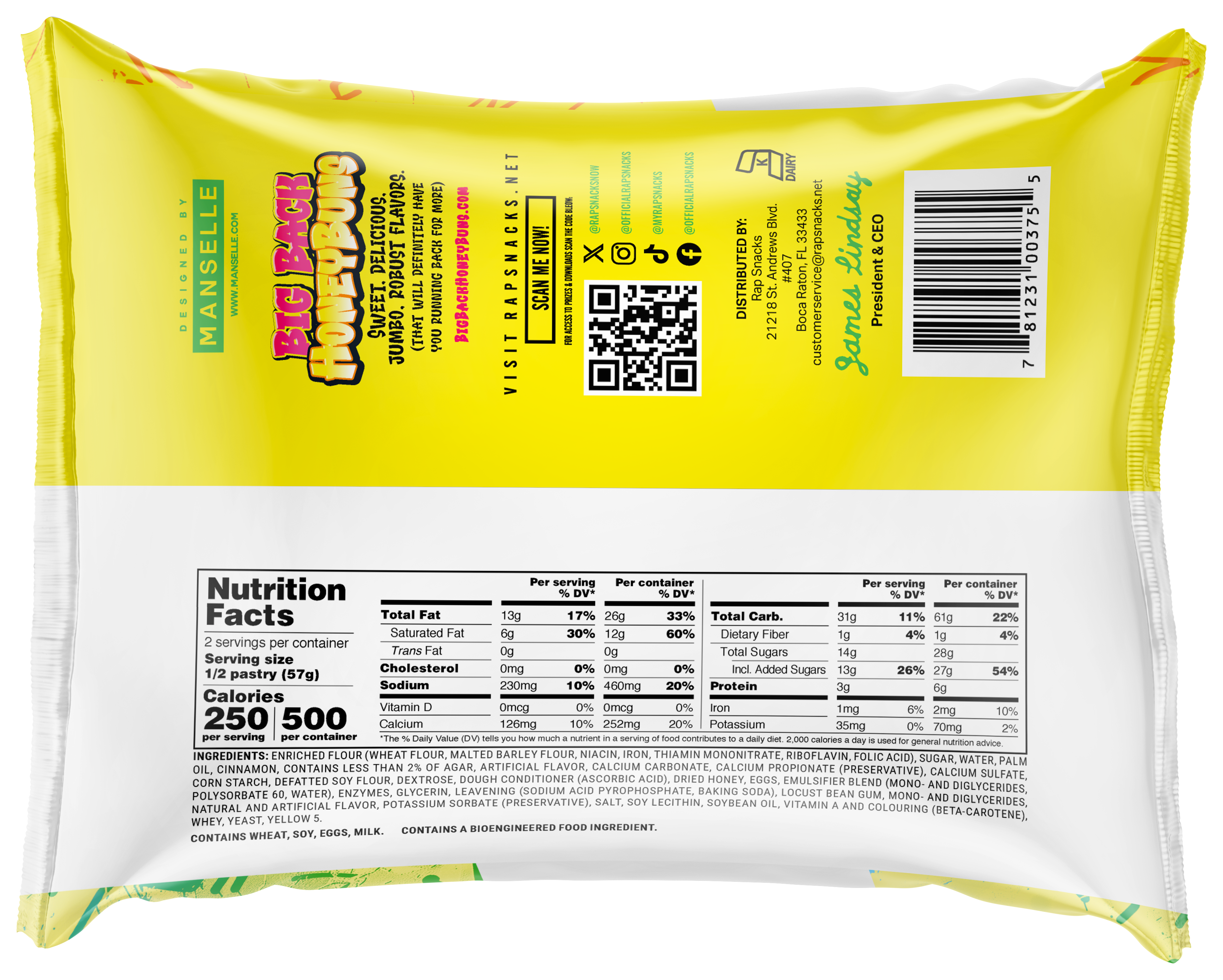 Rap Snacks - Wholesale Puffed snack - Rap Snacks Big Back Lemon Honey Buns (4.75oz)2