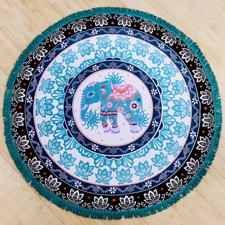 Round Microfiber Tassel Beach Towel Blanket_CWMM7602 for wholesale by ACCITY