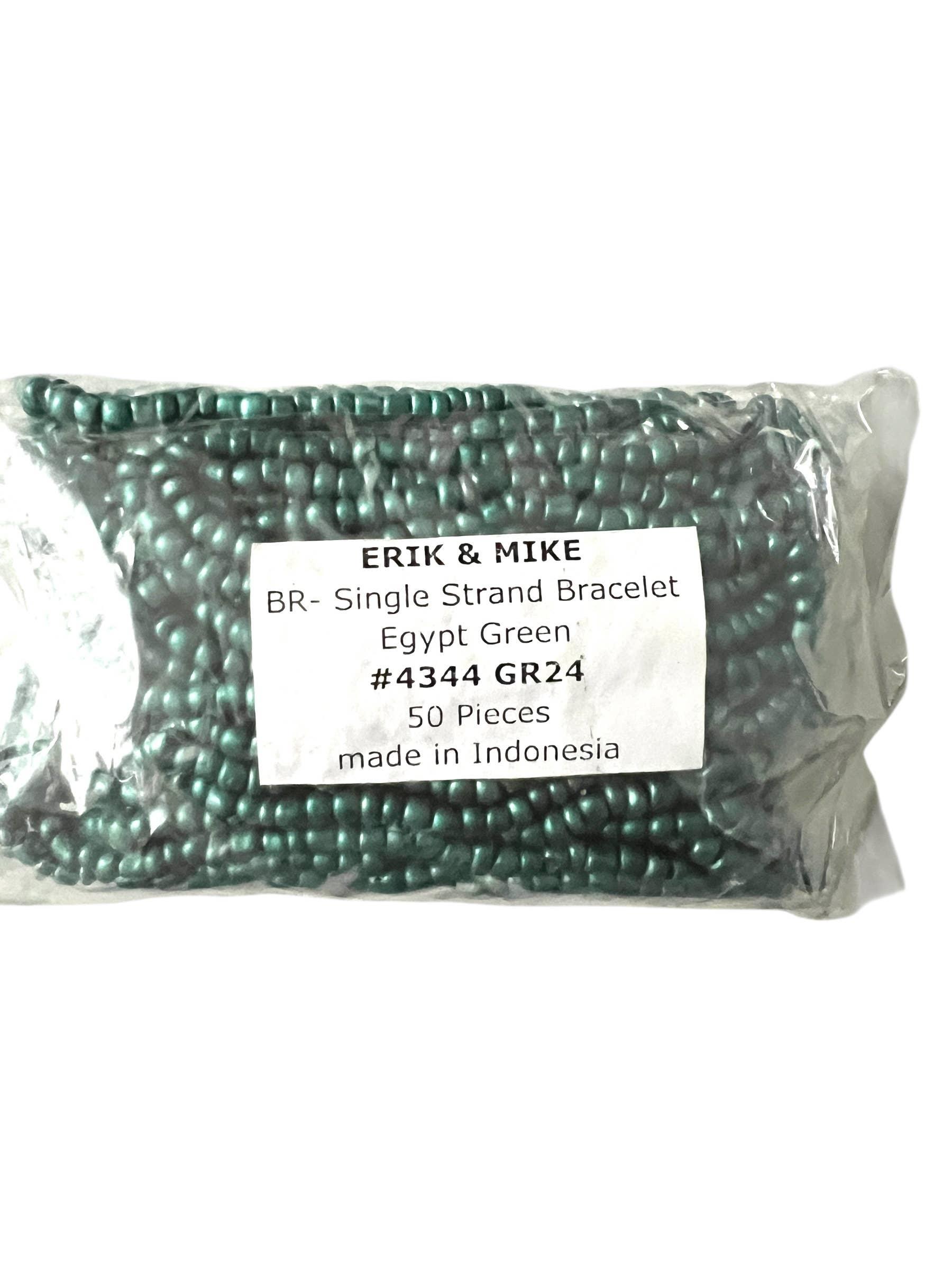 Erik & Mike - Wholesale Beaded Bracelet - Beaded bracelets 50 pcs  Emerald Green  $.60  each  2