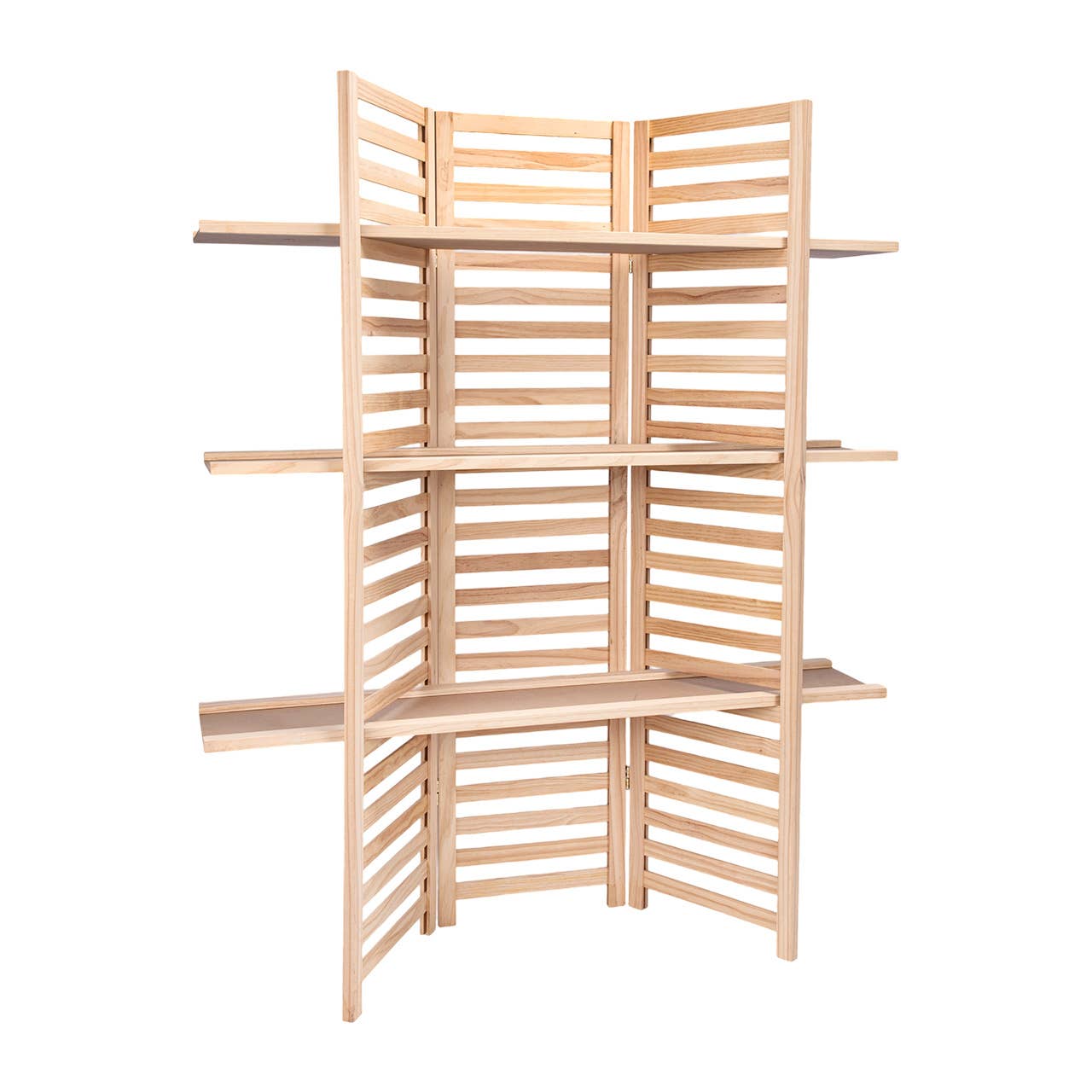 Store Supply Warehouse - Wholesale Retailer Display - Kids & Baby - 3-Panel Wood Display With 3 Shelves 8