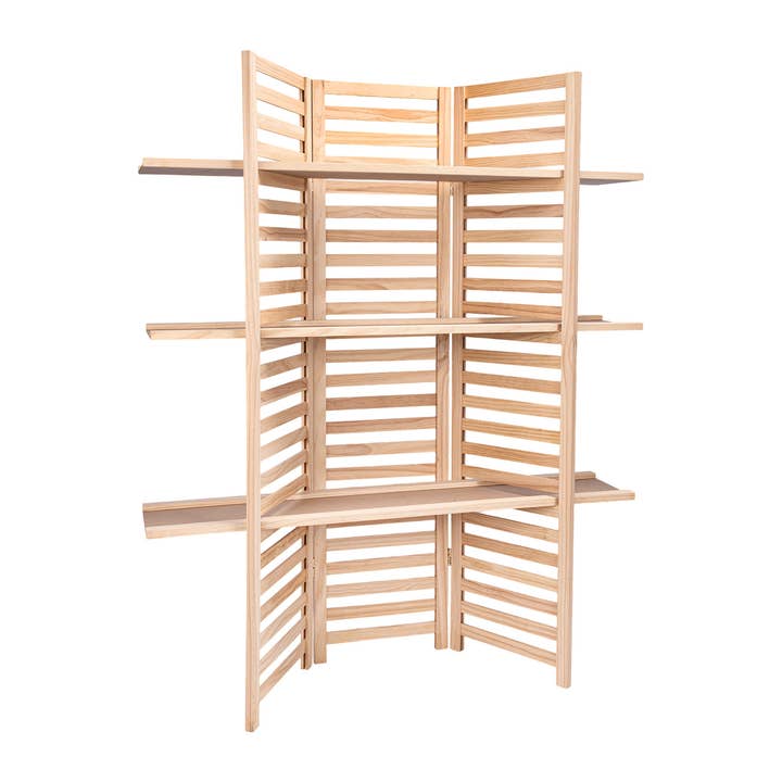 Store Supply Warehouse - Wholesale Retailer Display - Kids & Baby - 3-Panel Wood Display With 3 Shelves 8