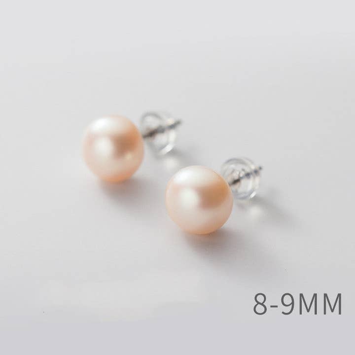 Perimade & Co. LLC - Wholesale Stud/Post Earrings - White Pink Purple Pearl Stud Earrings in 925 Sterling Silver8