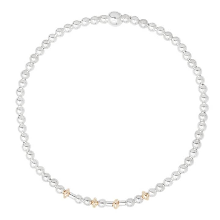 Pulsera de Cuentas de Plata y Oro en Código Morse para venta al por mayor de CITRUS