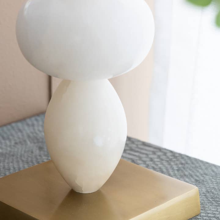 HOMYCASA DESIGN INC - Wholesale Accent/Desk Lamp - 26.3" White Gold Table Lamp Alabaster Accents Drum Shade3