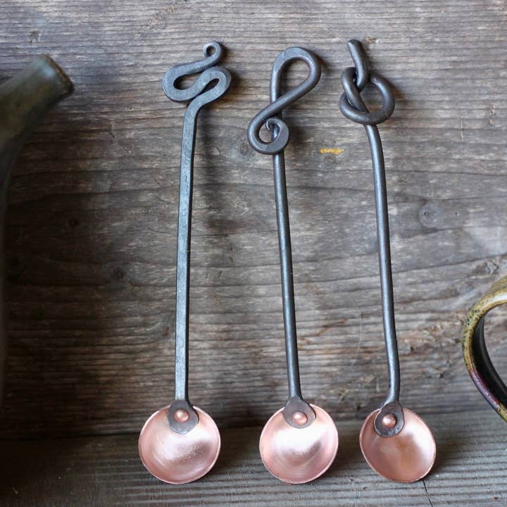 Wicks Forge - Vente Cuillère doseuse - Cuillères à café en cuivre et en acier (1 c. à thé)5