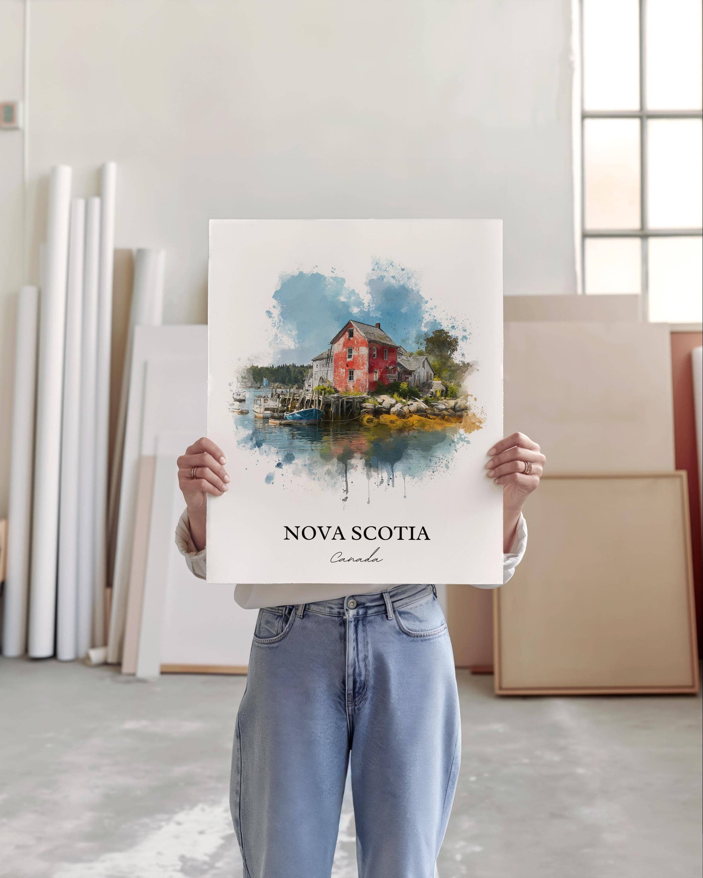 Premium Travel Art - Wholesale Art Print - Nova Scotia Wall Art, Nova Scotia Print, Nova Scotia Watercolor Art, Canada Gift, Canada Travel Print, Travel Poster, Housewarming Gift2